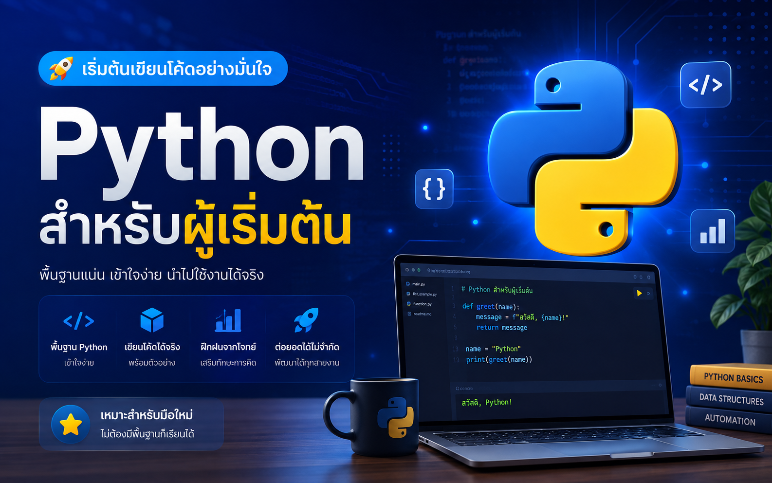 คอร์ส Python สำหรับผู้เริ่มต้น ออนไลน์ Celeste Academy